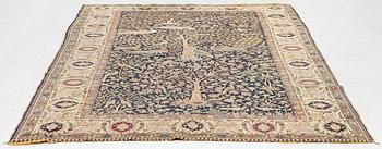 An antique silk Paderma/Kayseri rug, c. 217 x 153 cm.