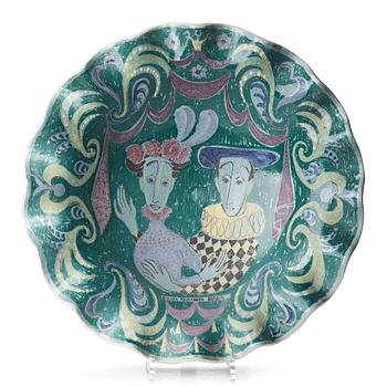 124. Birger Kaipiainen, a ceramic dish, Arabia, Finland 1940-50's.