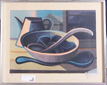 PARTI GRAFIK, 6 st, bla Roland Svensson, sign o numr 92/210.