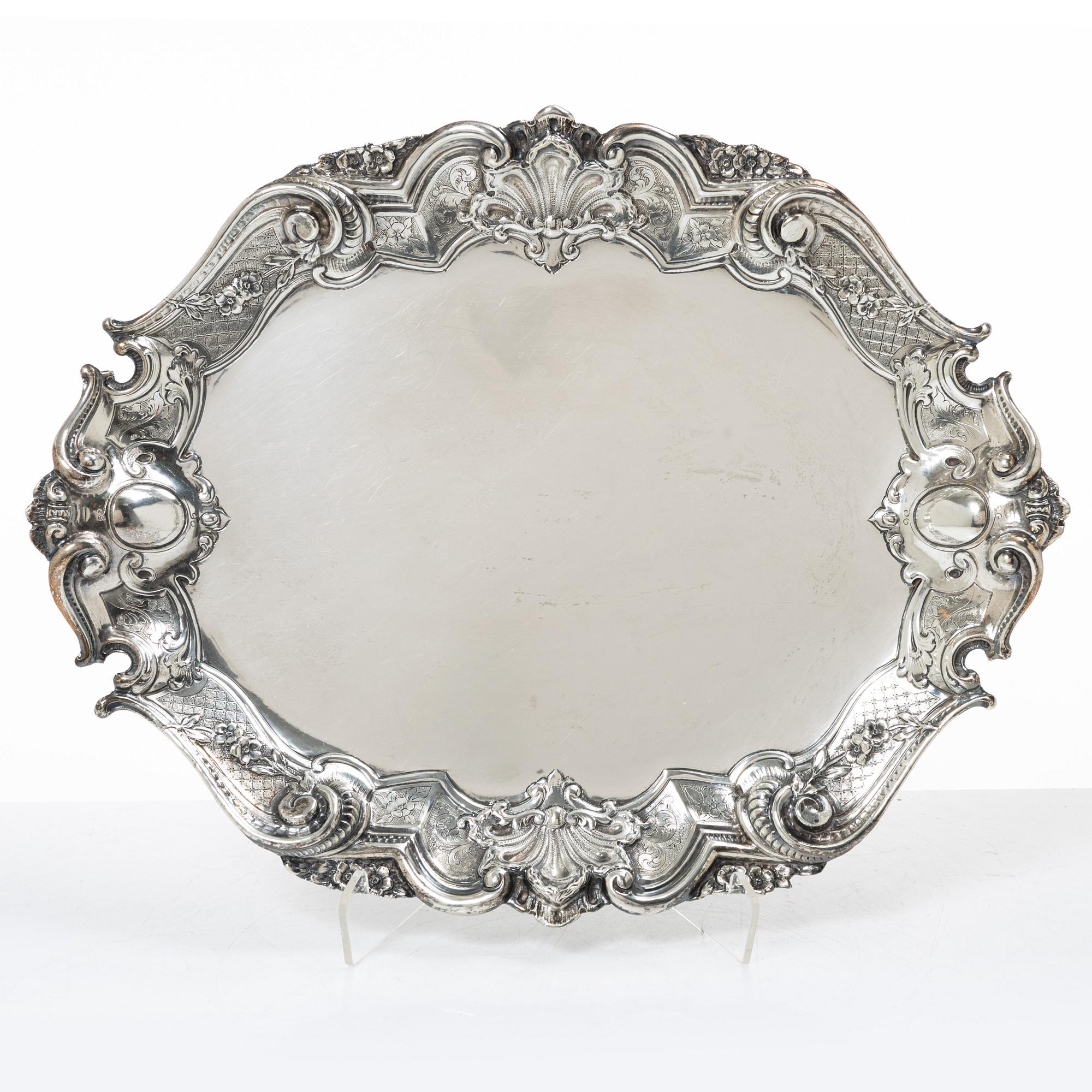 An italian silver tray, 1934-1944.
