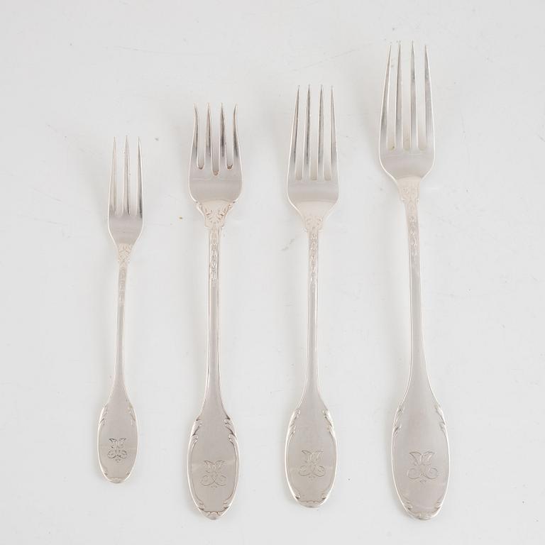 A Swedish Silver Cutlery, mark of W.A. Bolin,  Stockholm (197 pieces).