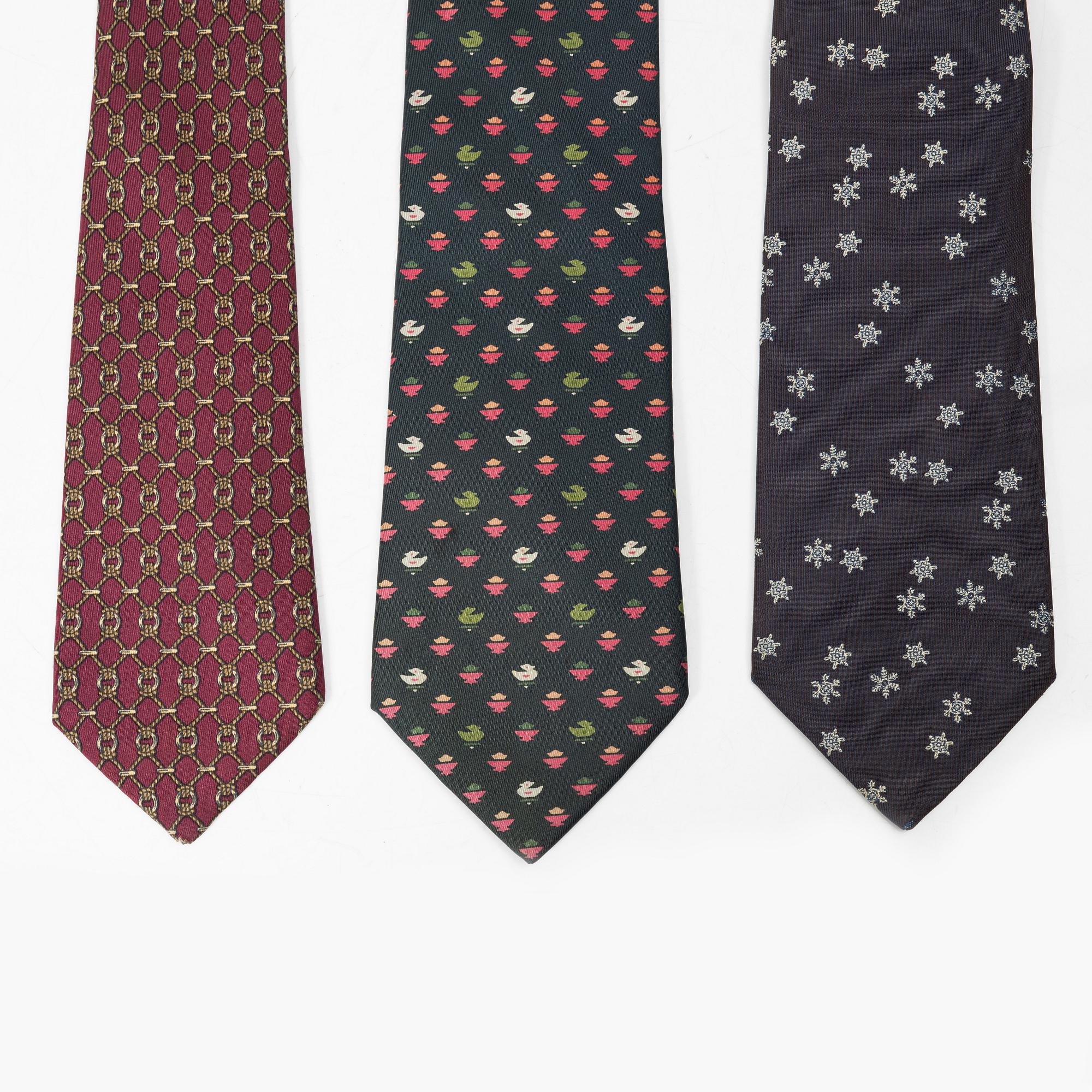 Hermès, ties, 3 pcs.