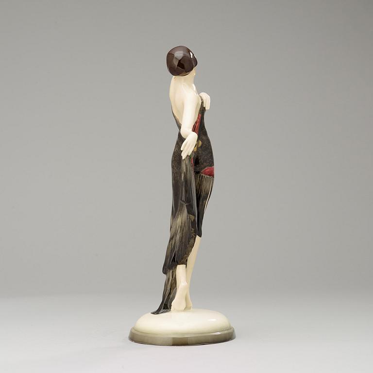 A Josef Lorenzl Art Deco figure 'Spanisher Shawl', Goldscheider, Vienna, model 5822.