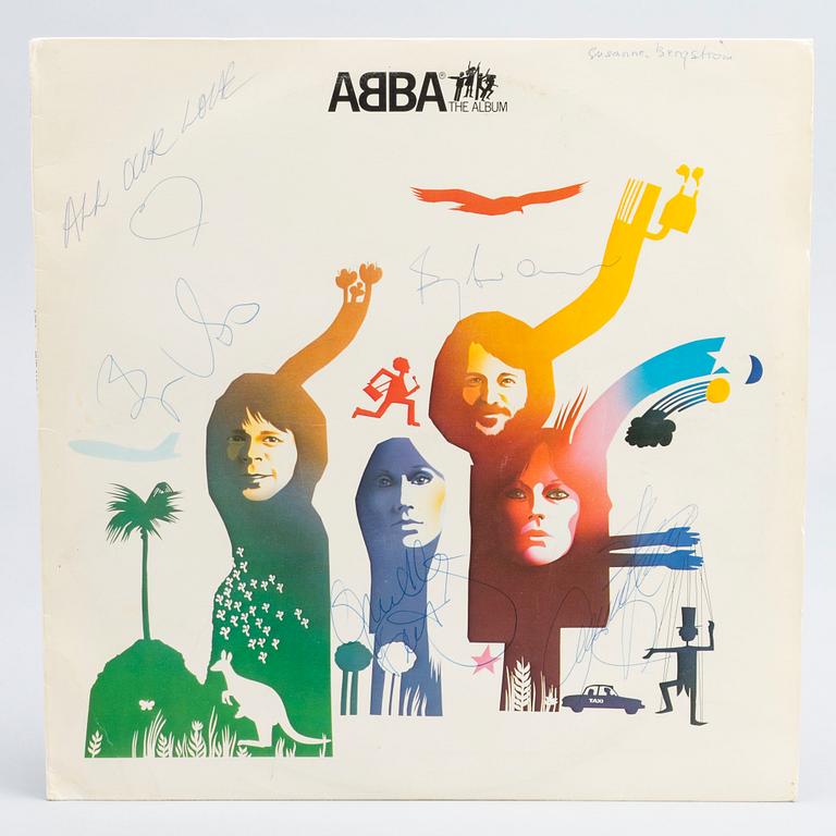 AN LP  SIGNED  BY ABBA, "The Album", 1977.