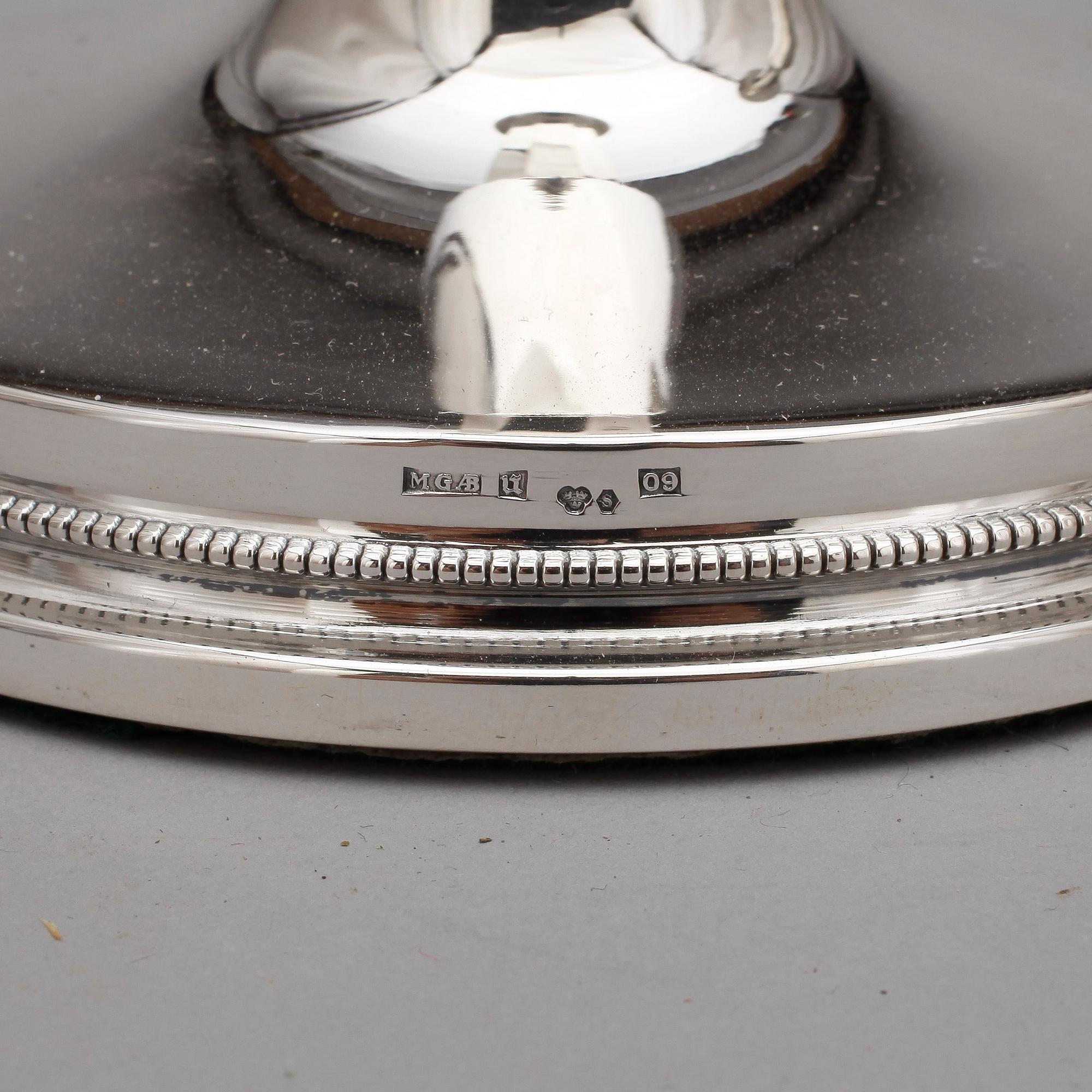 LJUSSTAKAR, ett par, silver, MGAB, Uppsala, 1964.