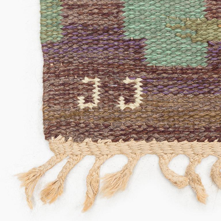 Judith Johansson, a carpet, 'Hallandsåsen', flat weave, c 281 x 218 cm, signed JJ.