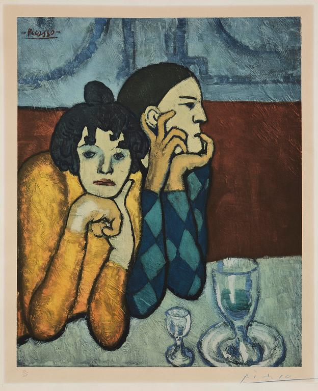 Pablo Picasso, "L'Arlequin et sa Compagne (Les deux Saltimbanques)".