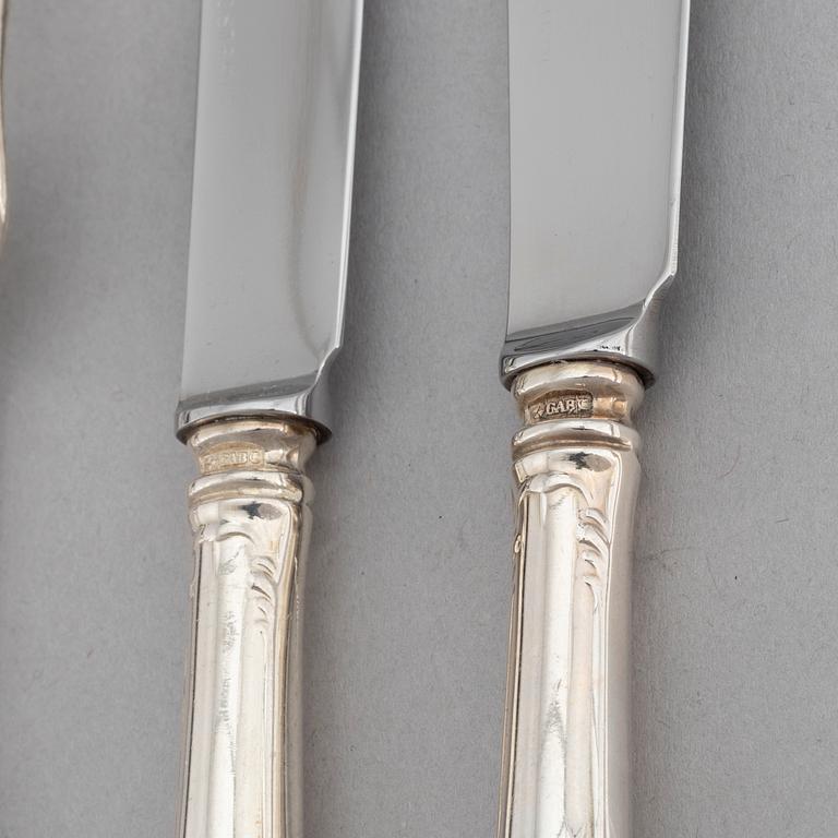 A 76 piece silver cutlery set, 'Olga', GAB, 1980.