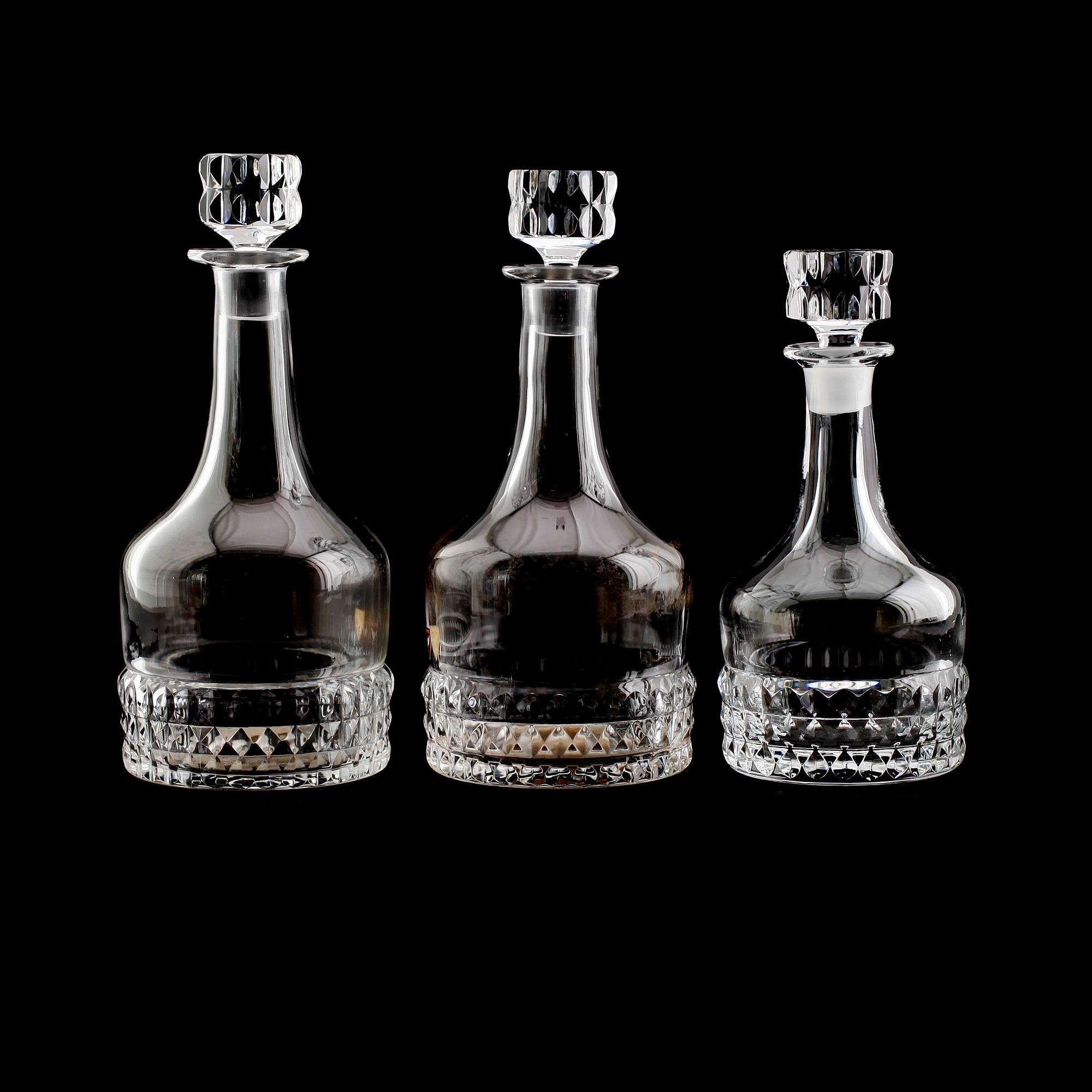 KARAFFER, 3 st, "Silvia", Ingeborg Lundin, Orrefors.