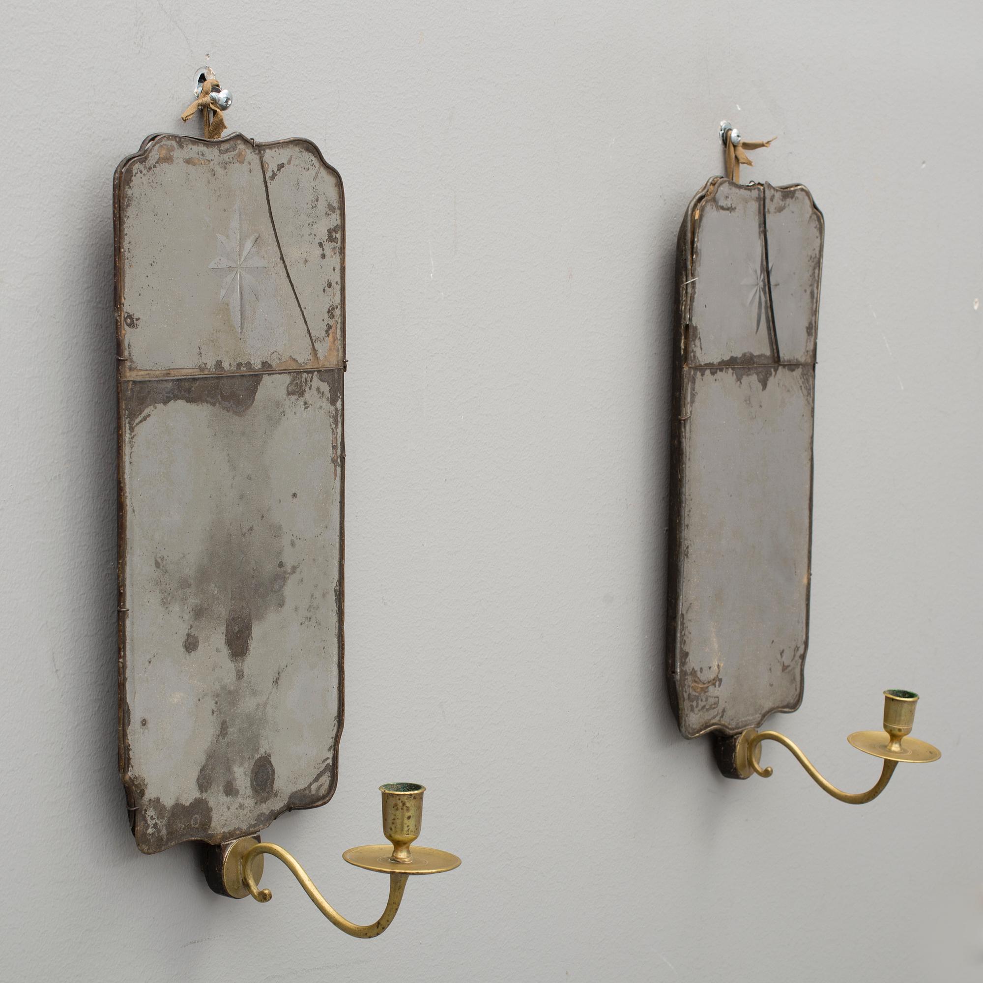 SPEGELLAMPETTER, ett par, rokoko, 1700-talets mitt.