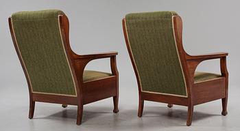 FÅTÖLJER, ett par, jugend, 1900-talets första hälft.