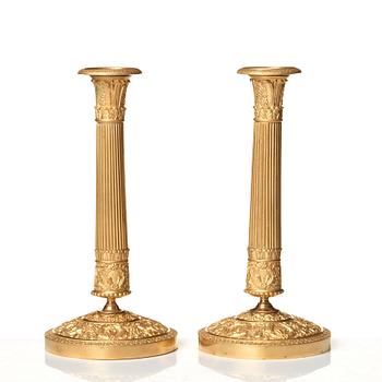 A pair of Empire candlesticks.