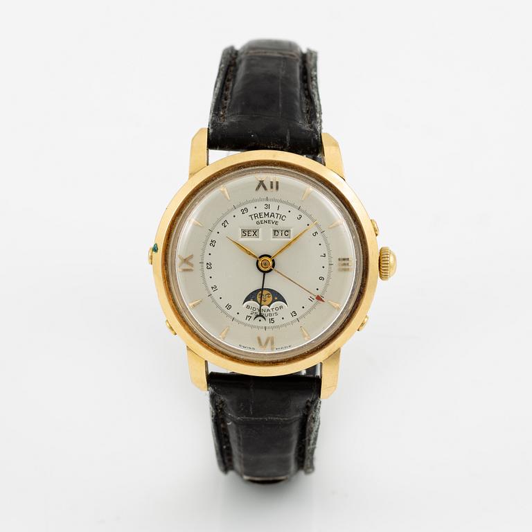 Trematic, Bidynator, Triple Calendar, wristwatch, 37 mm.