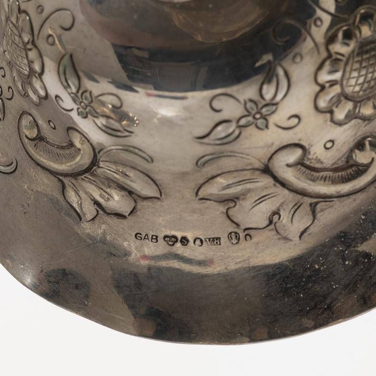 Candelsticks, 3 pairs, silver, Sweden, 1947-60.