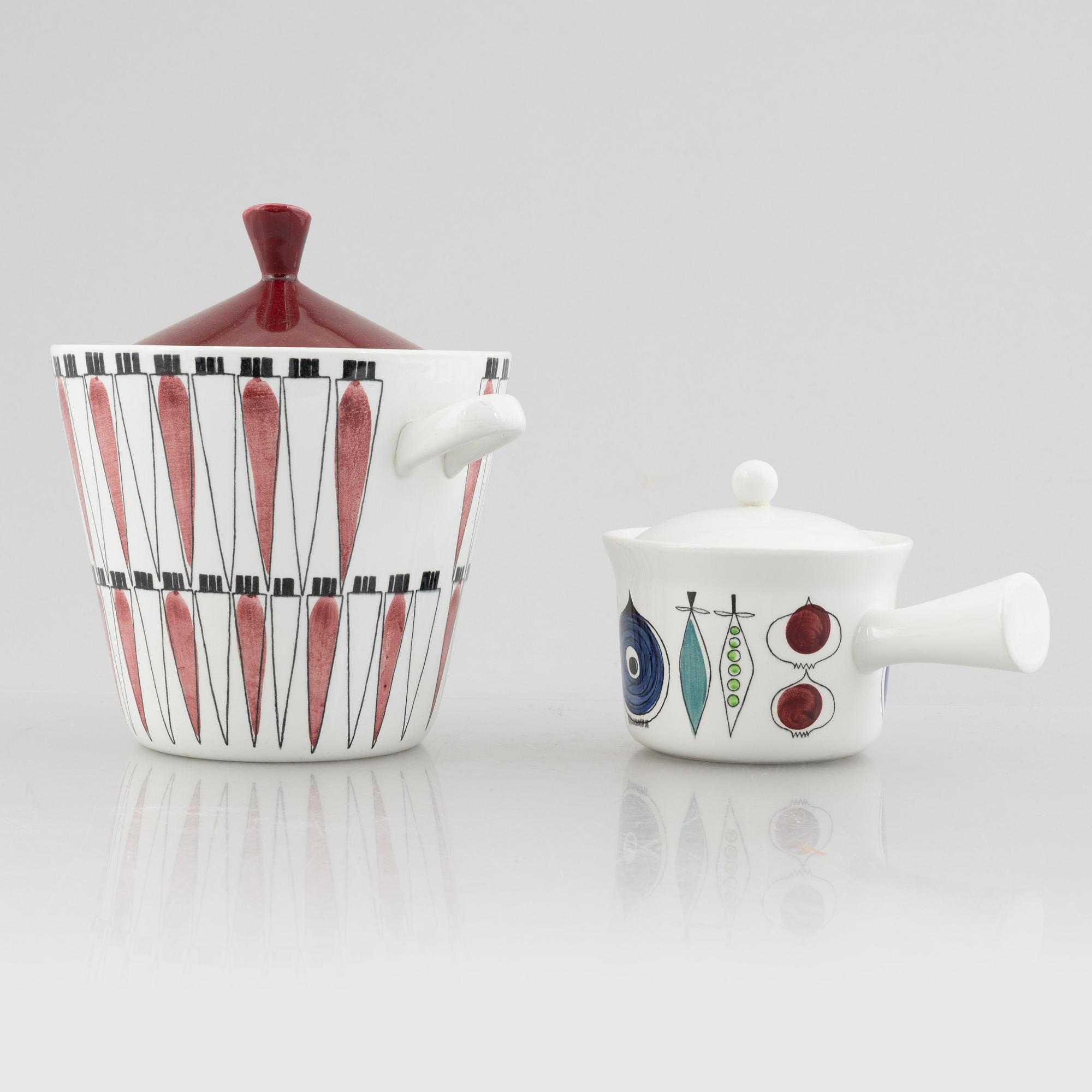 Marianne Westman, four pieces of "Picknick" flintware, Rörstrand, Sweden, 1950's/60's.