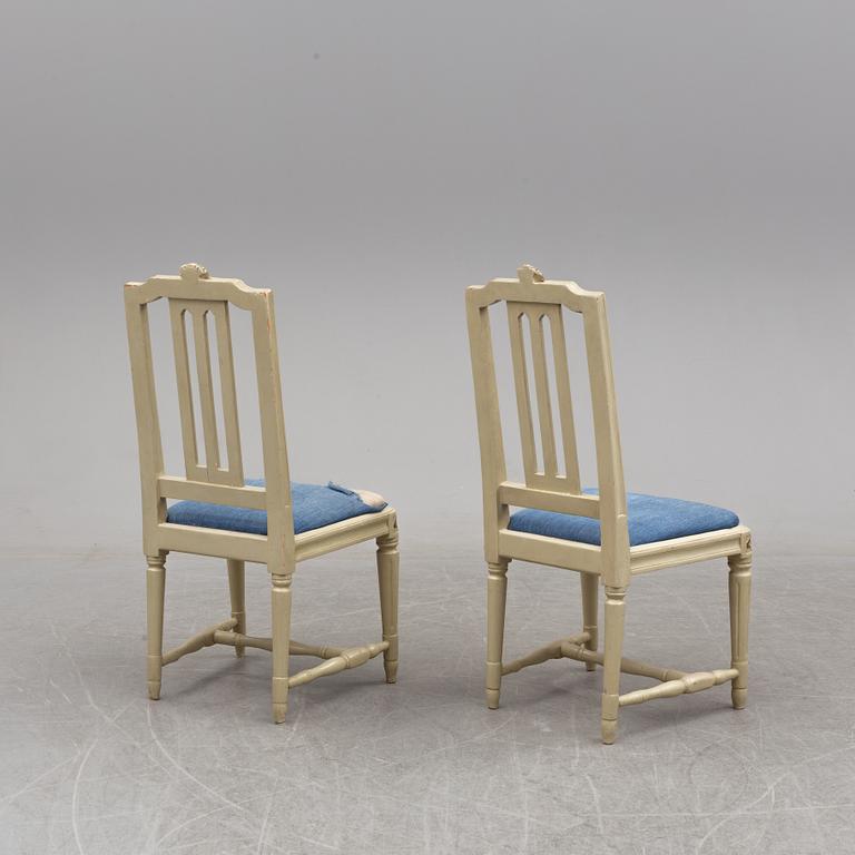 A apir of end of the 18th century chairs by Johan Lindgren, Stockholm.