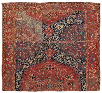 433. A variant of a 'Medallion' Ushak carpet fragment, West Anatolia, c. 260 x 285, late 16th century.
