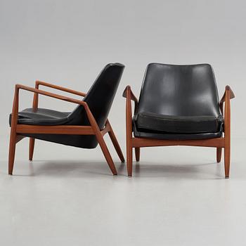 Ib Kofod-Larsen, fåtöljer, ett par "Sälen" Olof Persson Fåtöljindustri, Jönköping 1950-60-tal.