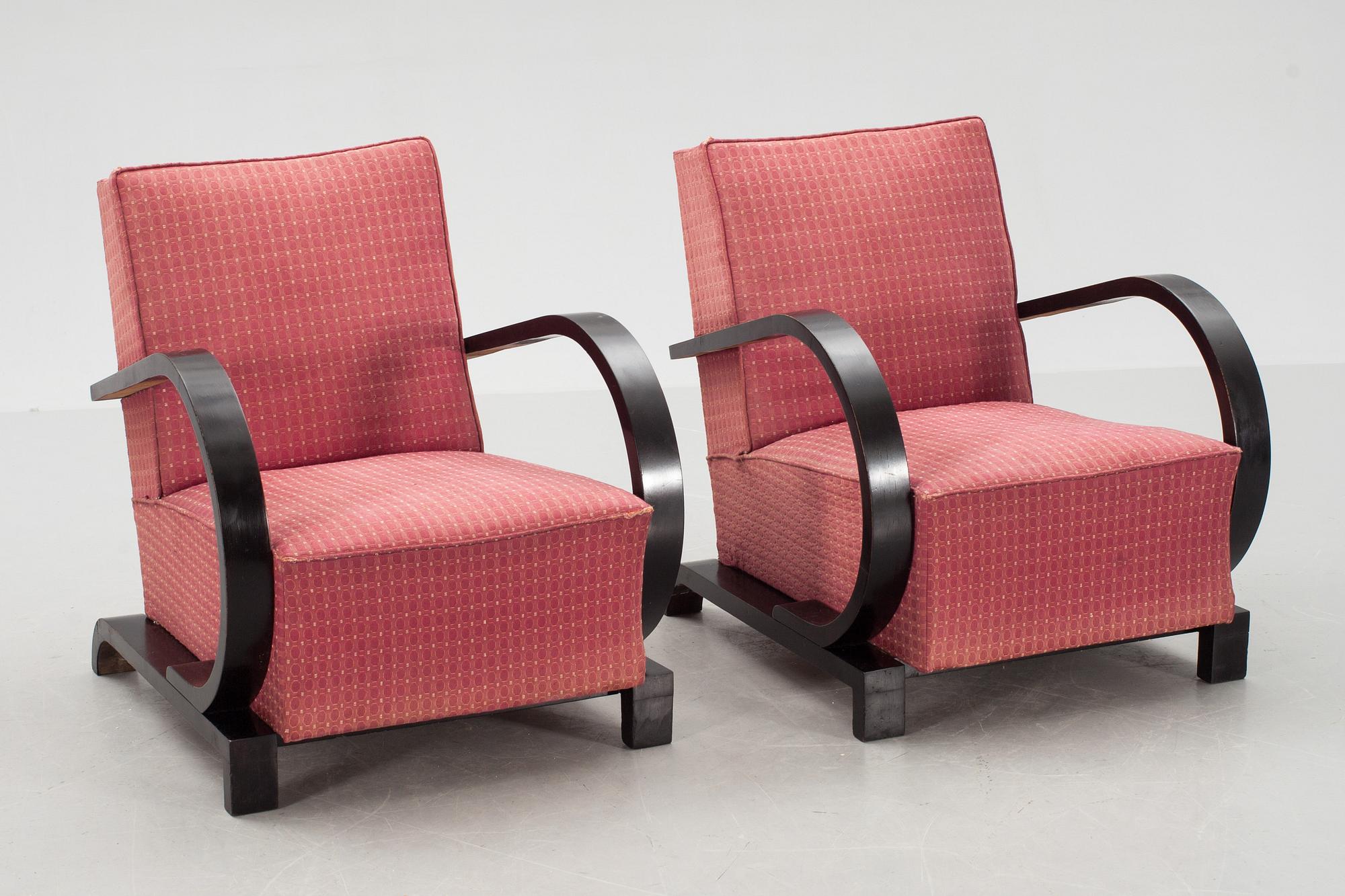 FÅTÖLJER, ett par. Art-deco, 1900-tal.