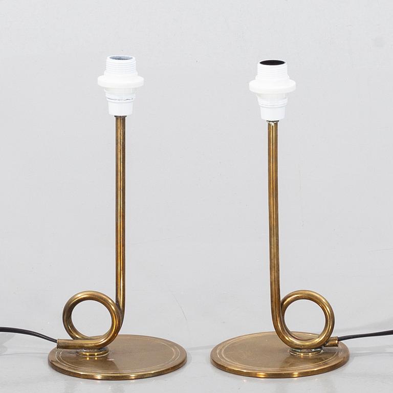 Table lamps, a pair, perhaps siemens, second half of the 20th century.