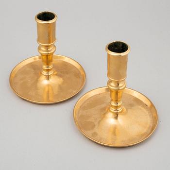 CANDLESTICKS, a pair, brass, ca 1800.