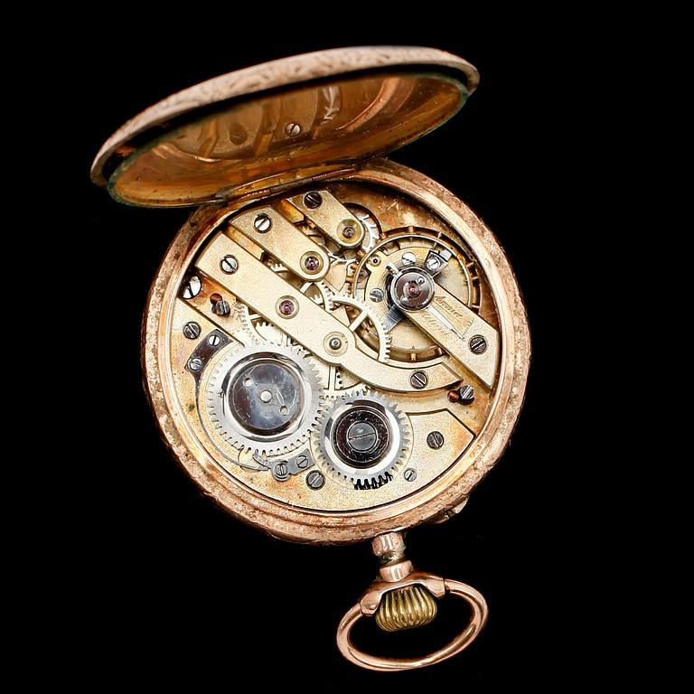 FICKUR, 14 k guld, sekelskiftet 1900.