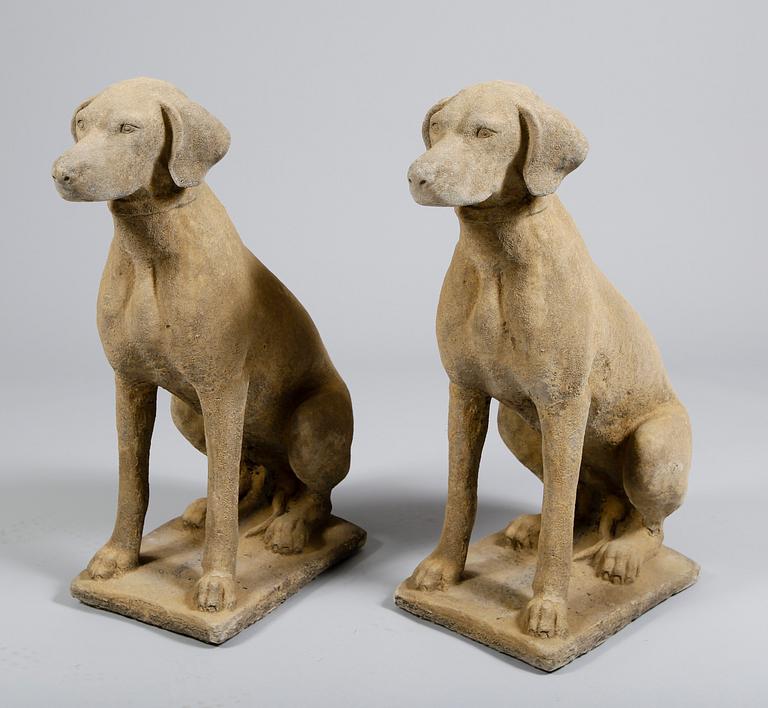 TRÄDGÅRDSSKULPTURER, 1 par, stenmassa, samtida.