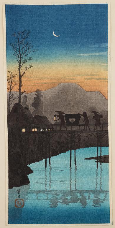 A group of 23 Japanese creped prints, Japan, 20th Century.