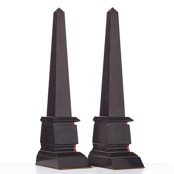 A pair of French obelisks, 1870's-80's.