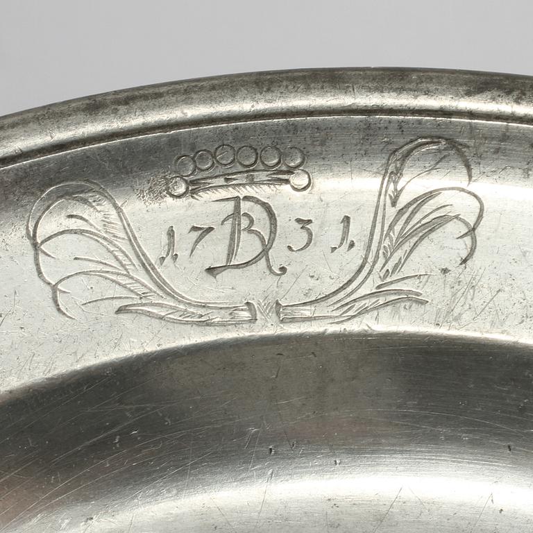 PARTI TENN, 3 delar, 1700-tal.