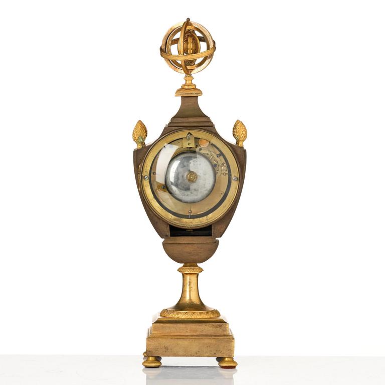 A French Empire ormolu and patinated bronze mantel clock, early 19th century,.