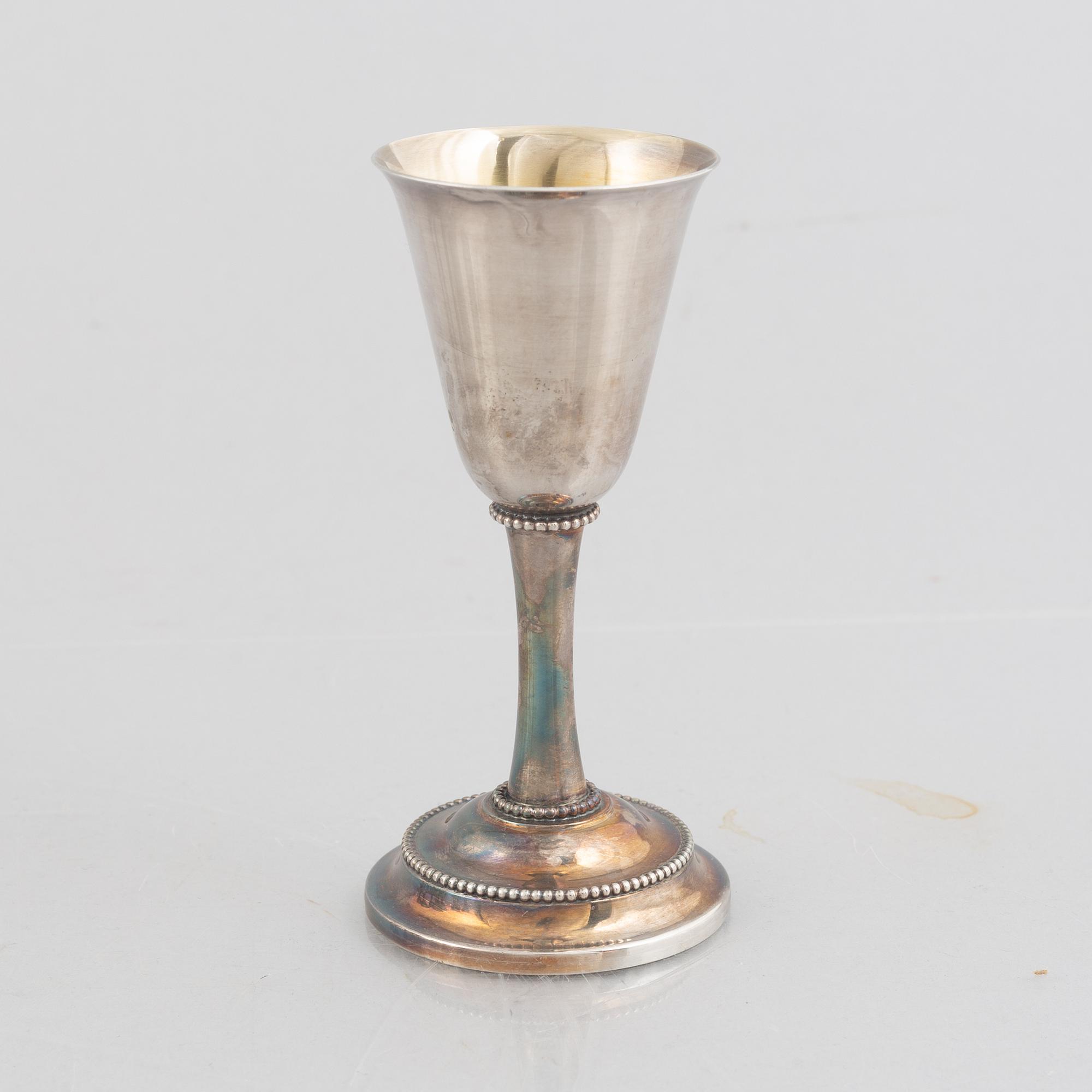 Karl-Axel Karlsson Silversmed, twelve sterling silver cups, Stockholm 1975-85.