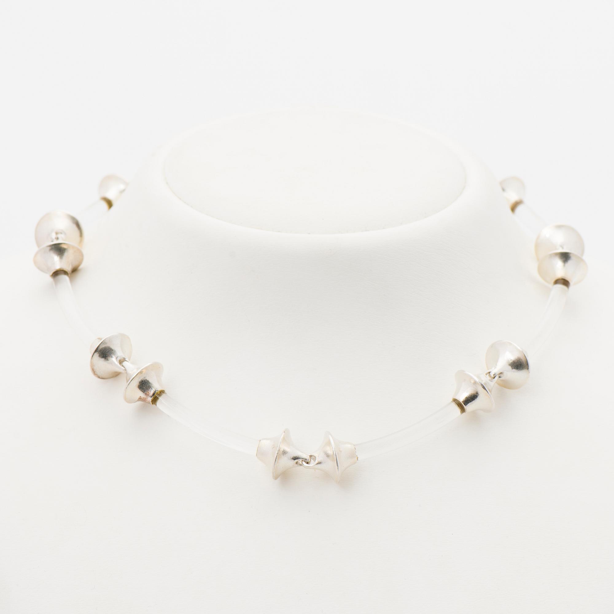 A BJÖRN WECKSTRÖM NECKLACE, "Destinia", silver, acrylic. Lapponia 1988.