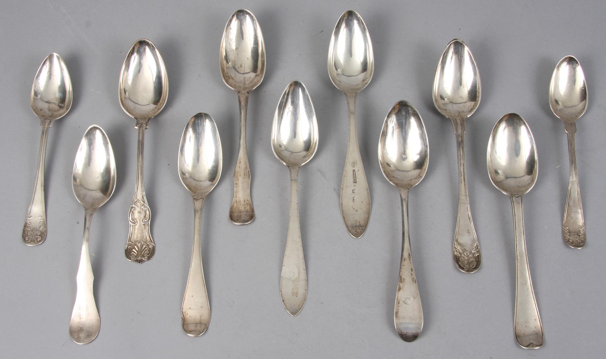 SKEDAR, 11 st, silver, bl a 1773, L Lampa, Stockholm.