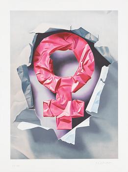 Yrjö Edelmann, "Female power wrapped in pink".