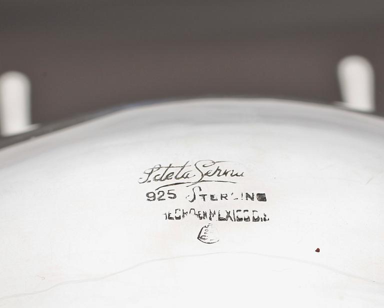 SÅSKANNA MED RECHAUD, sterlingsilver, Mexico, 1900-tal. Totalvikt ca 725 g.