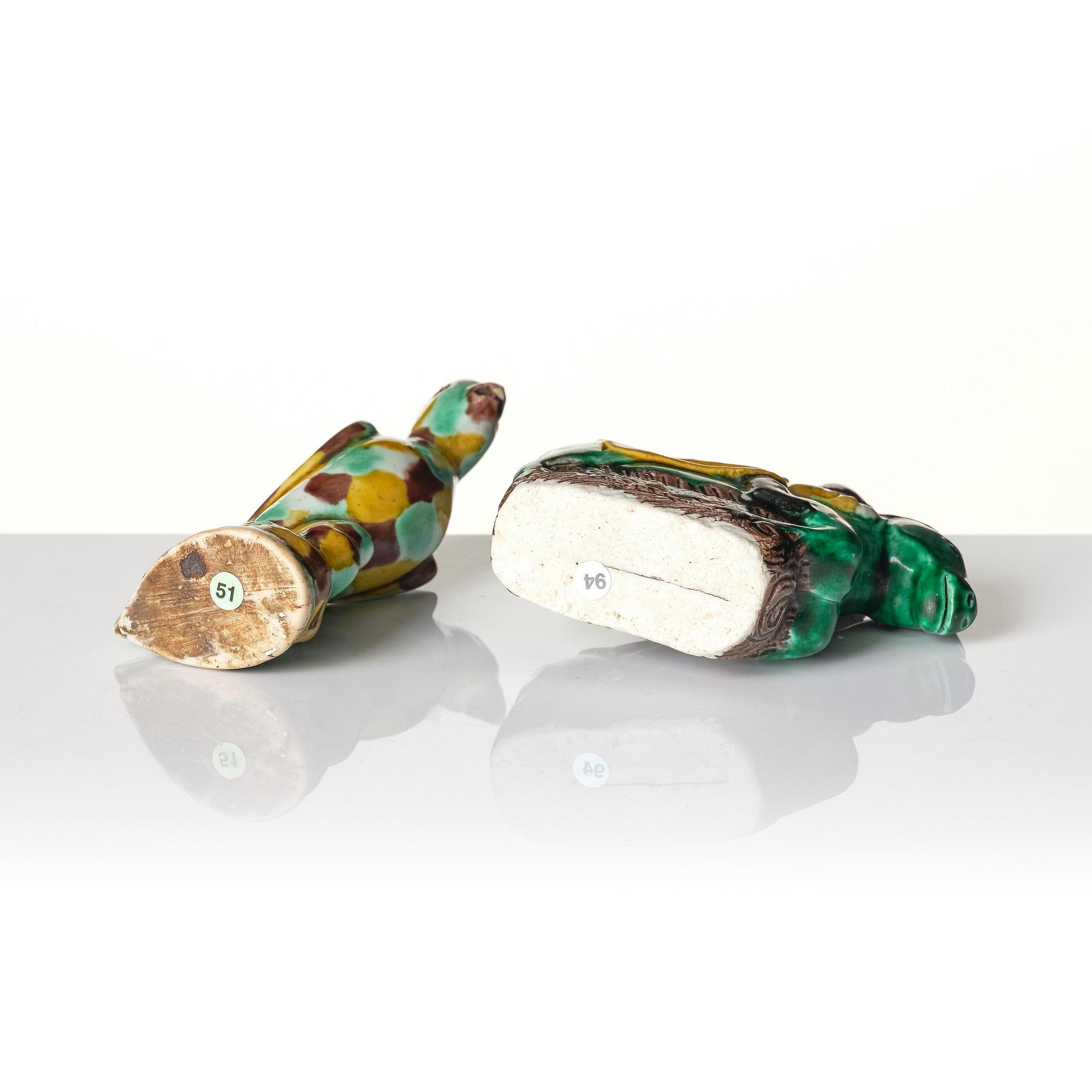 A group of sancai-glazed scholar's objects, Qing dynasty, Kangxi (1662-1722).