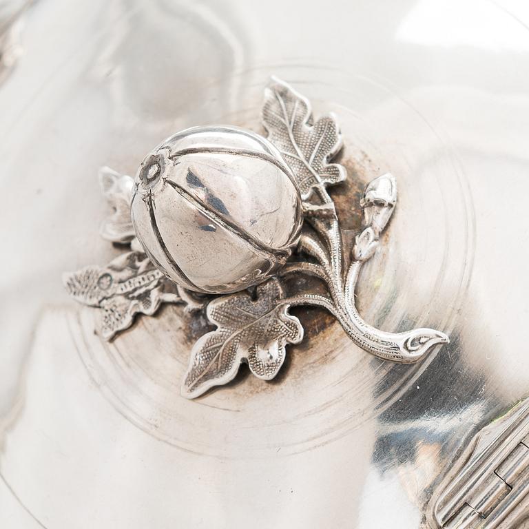 A silver teapot, maker's mark of Mathias Skytt, Saint Petersburg Russia 1865.