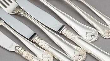 BESTICK, ca 88 delar "Sachsisk", Cohr, silver, 1950-tal, total vikt ca 3200 g.