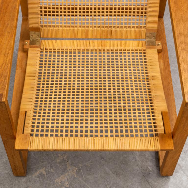 BØRGE MOGENSEN, easy chair and ottoman, "Highback Easy Chair"/"Släden", model 2254, Fredericia Stolefabrik, Denmark.