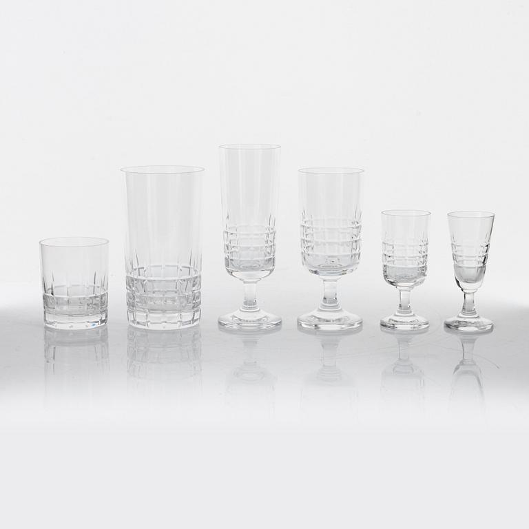 Vicke Lindstrand, a 86-piece 'City' glass service, second half of the 20th Century.