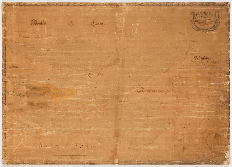 KARTA, tusch, Sverige, dat 1715.