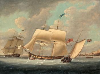 338. Philipp Jakob de Loutherbourg Hans efterföljd, Thetis gun boat of Dover.