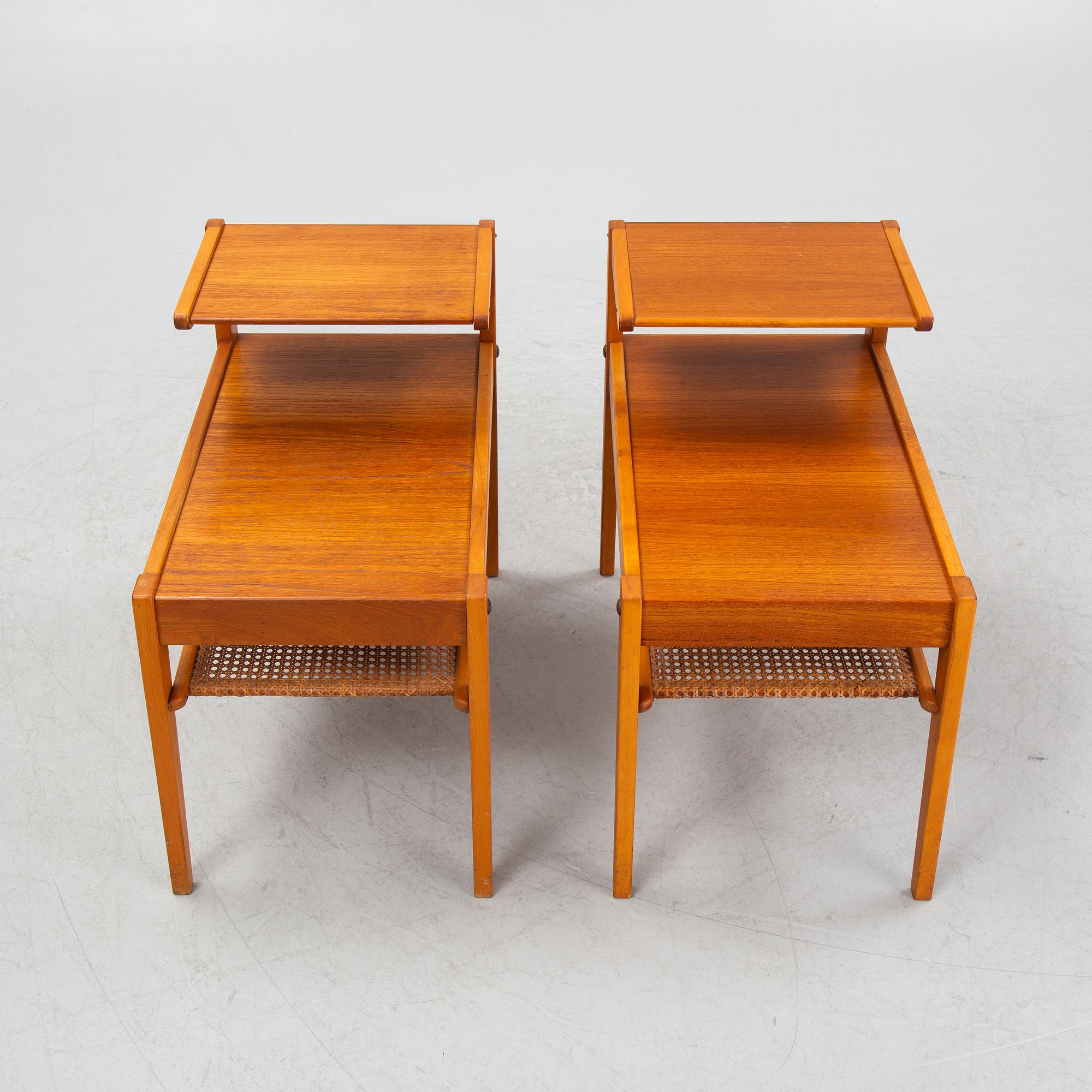 Sängbord, ett par, AB Emil Lindvall, Nybro 1961.