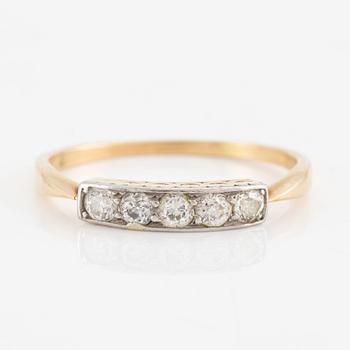 Ring, 18K gold with five old-cut diamonds.