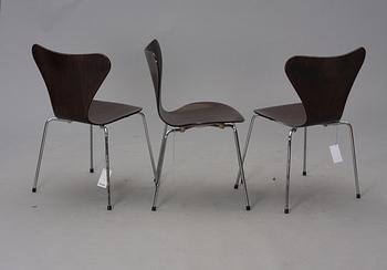 STOLAR, 6 st, "Sjuan", Arne Jacobsen, Fritz Hansen, Danmark 1982.