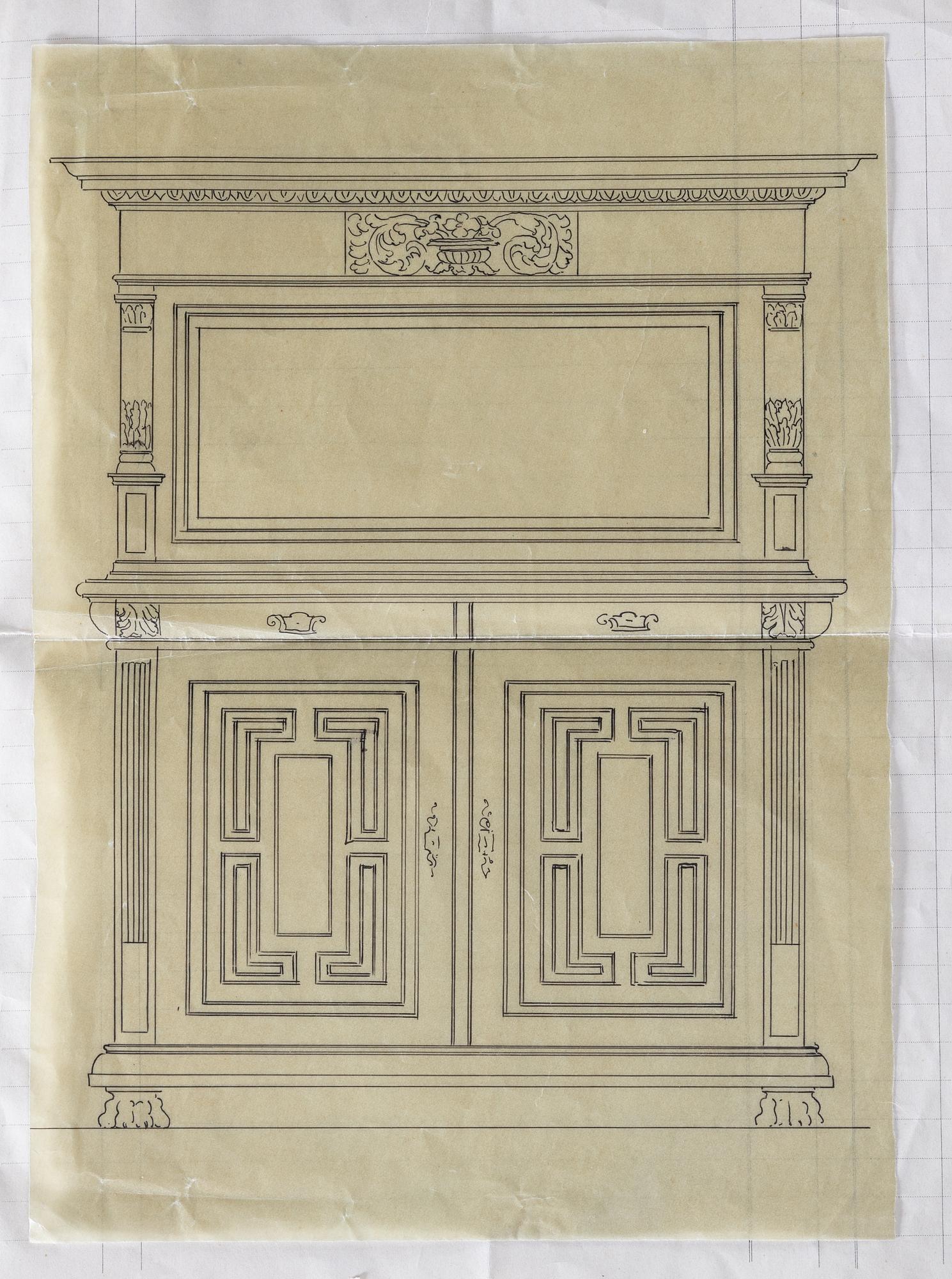 Cabinet, baroque style around the year 1900.