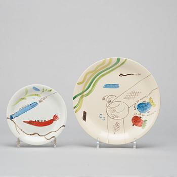 Stig Lindberg, servisdelar, 29 st "Löja", Gustavsberg 1948-62.
