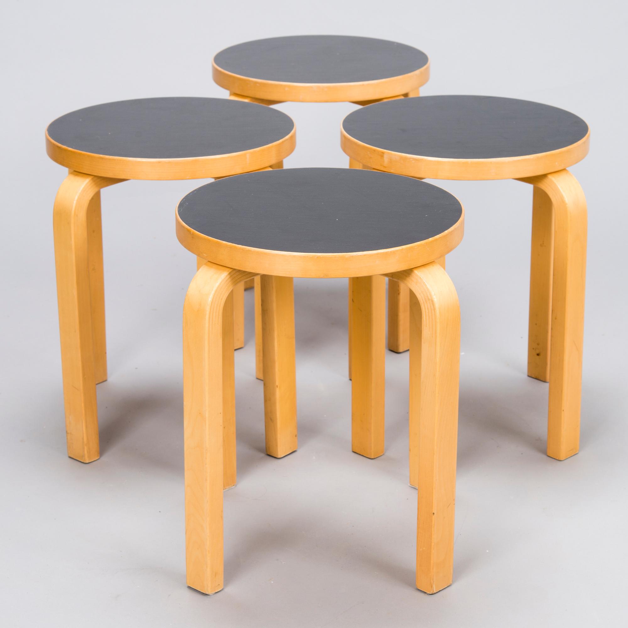 ALVAR AALTO, PALLAR, 4 st, E60, Artek, 1990-tal.