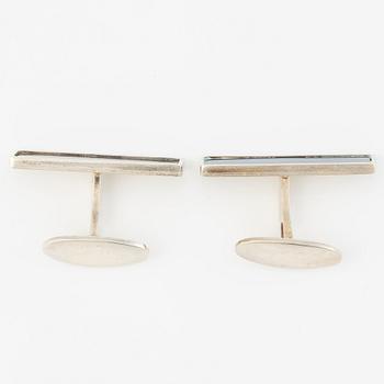 Jan Brunk, manschettknappar, sterlingsilver och emalj, Stockholm, 1992.